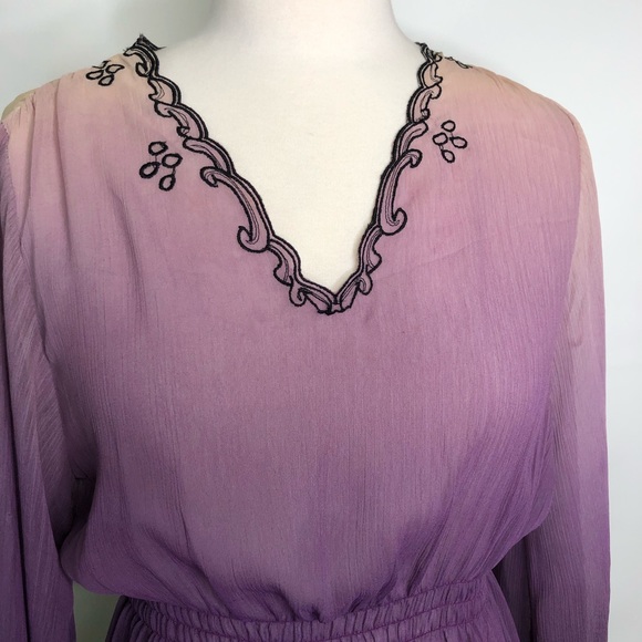 Mushkaby Aienna Rose sheer BOHO tunic top S NWOT - Picture 6 of 7